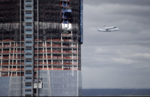 One World Trade Center Gets Fly-by From Space Shuttle Enterprise