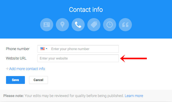 Google Maps Listing URL Field