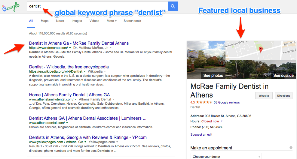 Dentist Featured Local Business Listing