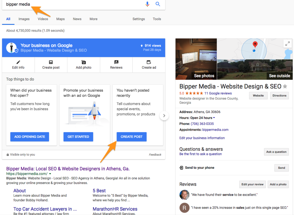 Create Google My Business Post