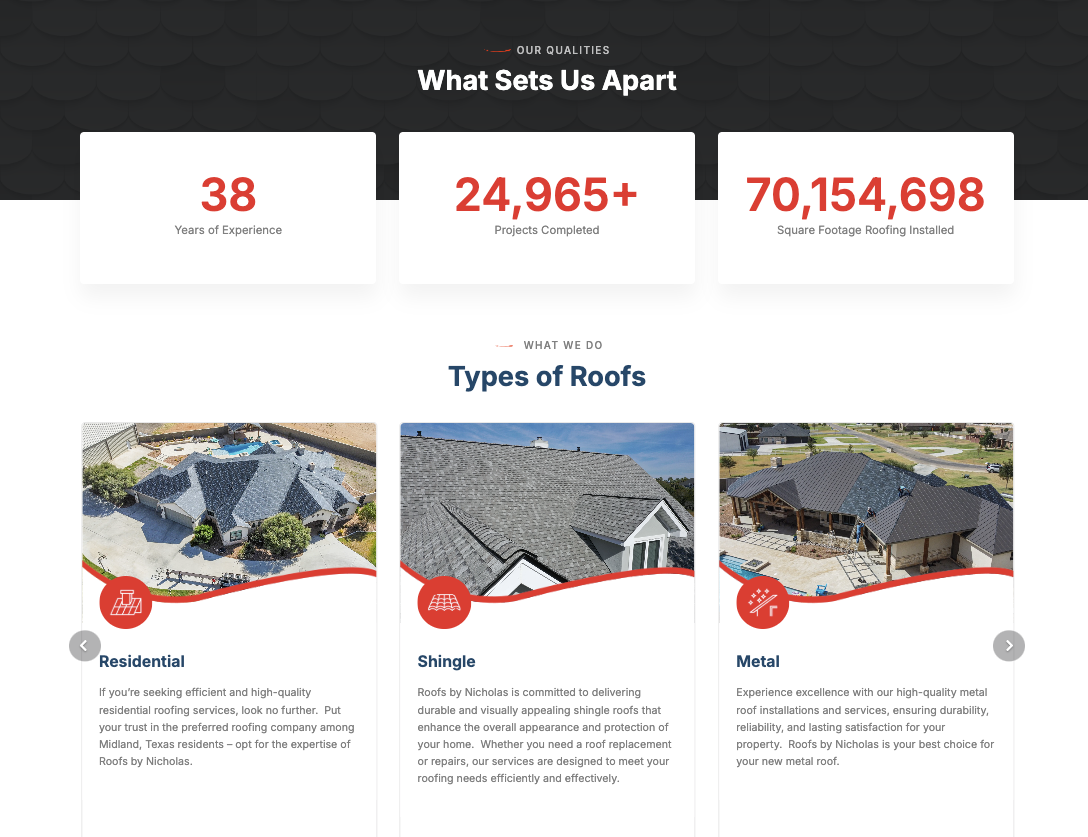 Roofs by Nicholas Roofing Company in Midland Texas